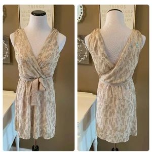 Express Bronze Sequin Glitter Dress Sleeveless